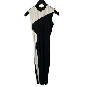 Stella McCartney Miracle Colorblock Mini dress cinched black white size 36